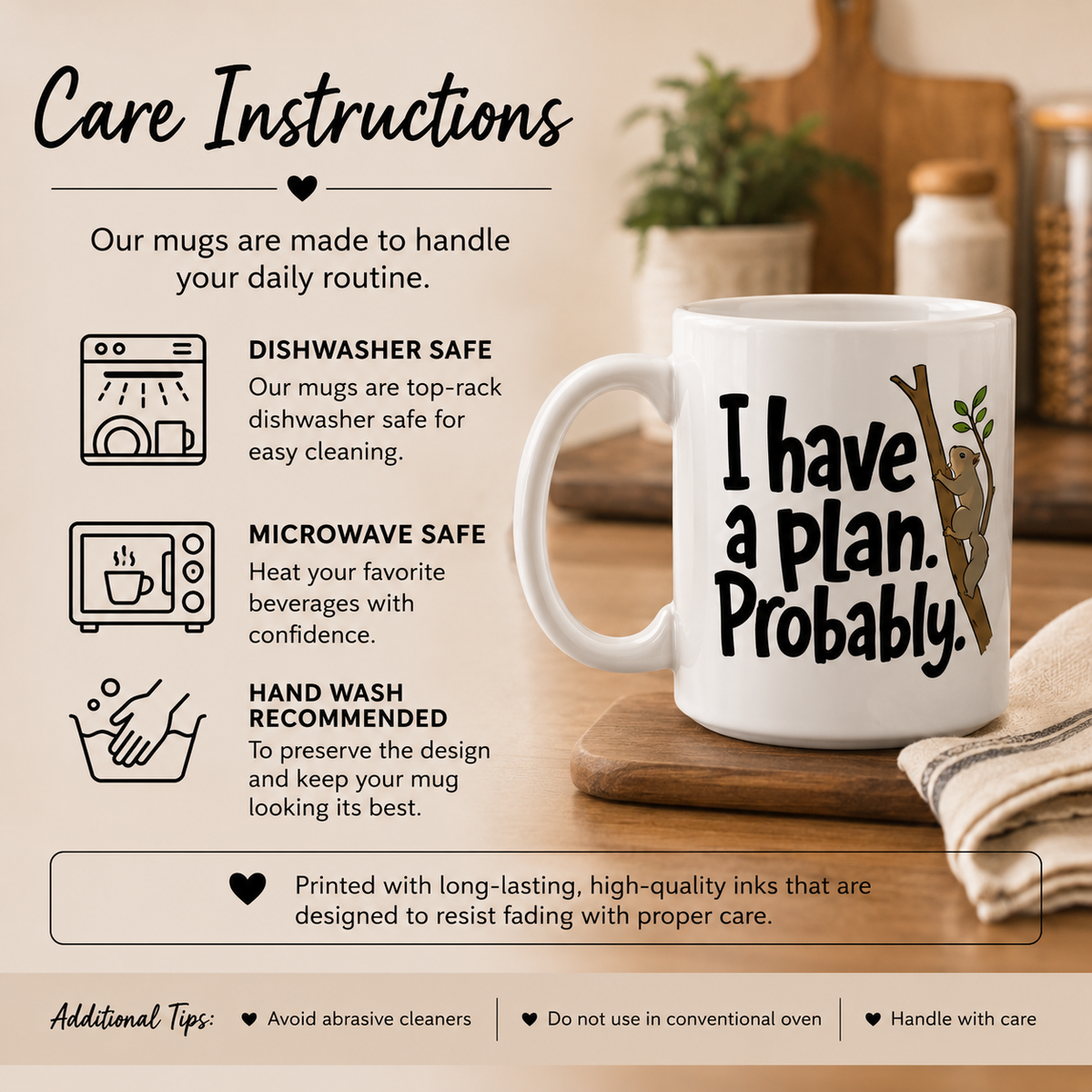 Funny Squirrel Mug, I Have A Plan Probably Coffee Mug