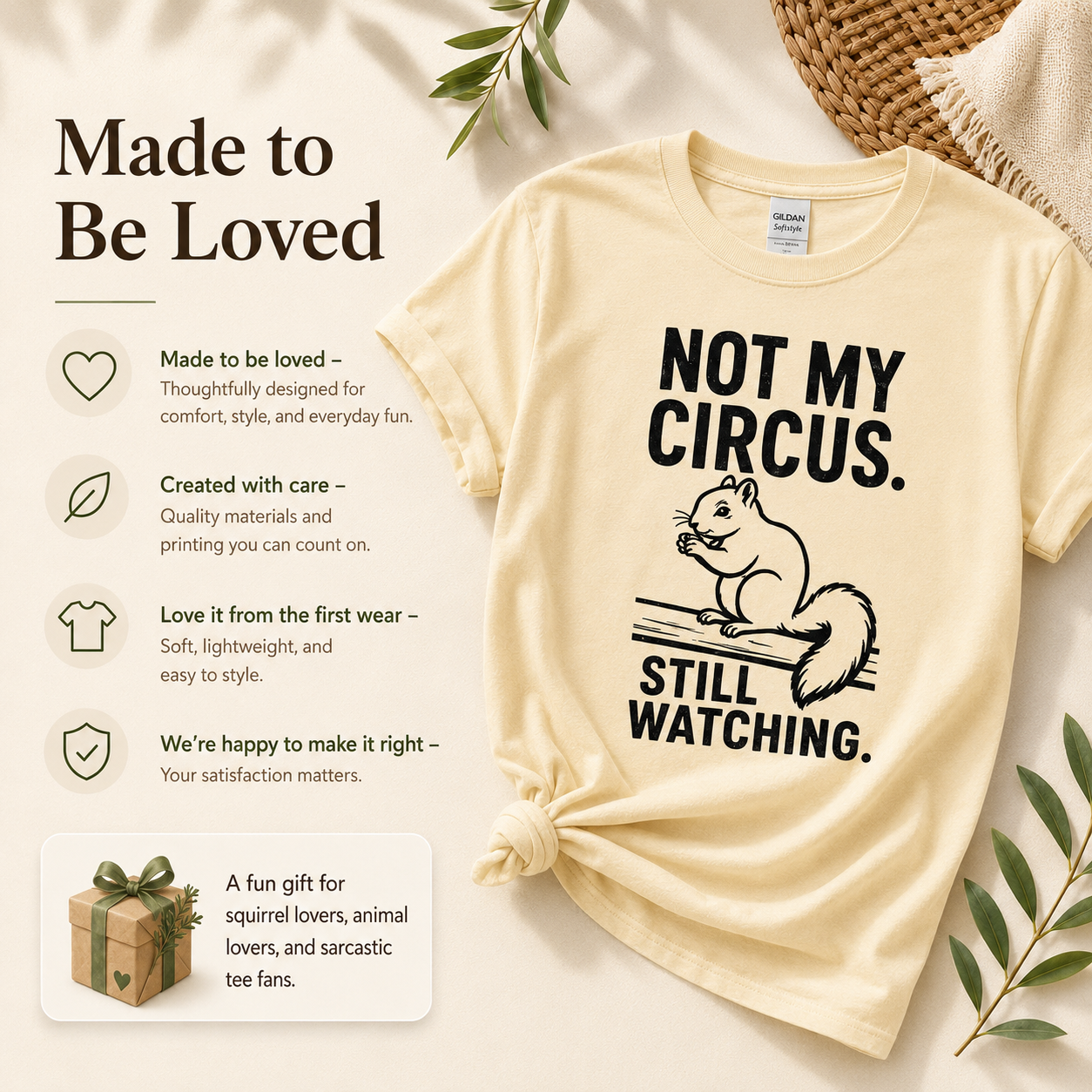 Not My Circus Squirrel Shirt, Still Watching Funny Tee, Sarcastic Animal Lover Gift