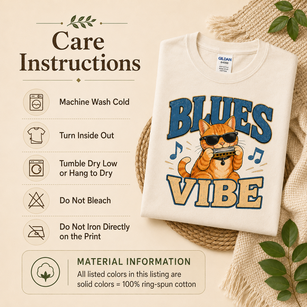 Blues Cat Shirt, Music Lover Tee, Funny Cat T-Shirt, Harmonica Shirt, Retro Cat Tee, Musician Gift, Cat Lover Gift