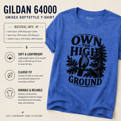 Own the High Ground Hawk Adult T-Shirt | Nature-Inspired Graphic Tee
