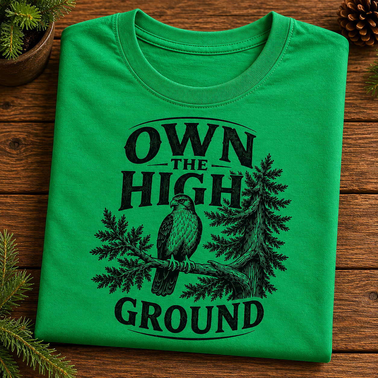 Own the High Ground Hawk Adult T-Shirt | Nature-Inspired Graphic Tee