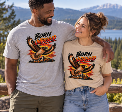 Born Unbound Eagle Shirt, Vintage Mountain Graphic Tee, Outdoors Adventure T-Shirt, Nature Lover Gift