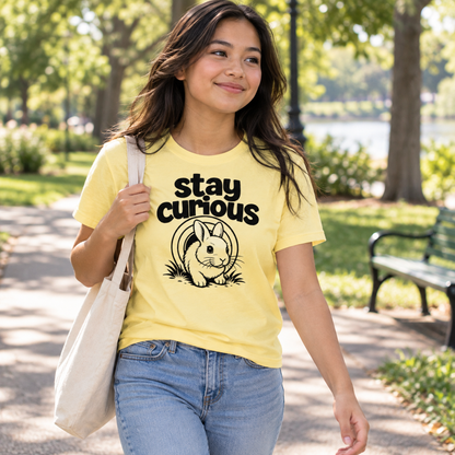 Stay Curious Rabbit Shirt, Funny Bunny T-Shirt, Rabbit Lover Gift, Cute Bunny Tee, Pet Rabbit Owner Shirt, Animal Lover Gift