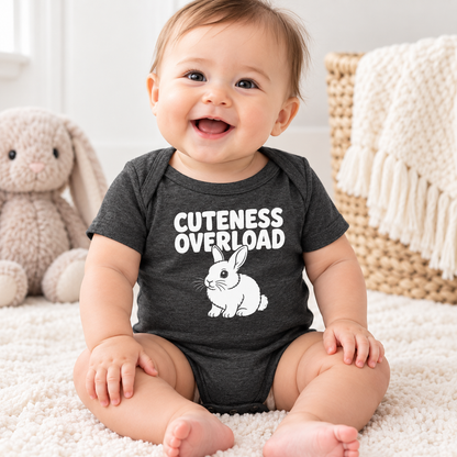 Cuteness Overload Bunny Baby Bodysuit, Funny Rabbit Baby One Piece, Cute Bunny Baby Outfit, Rabbit Lover Baby Shower Gift