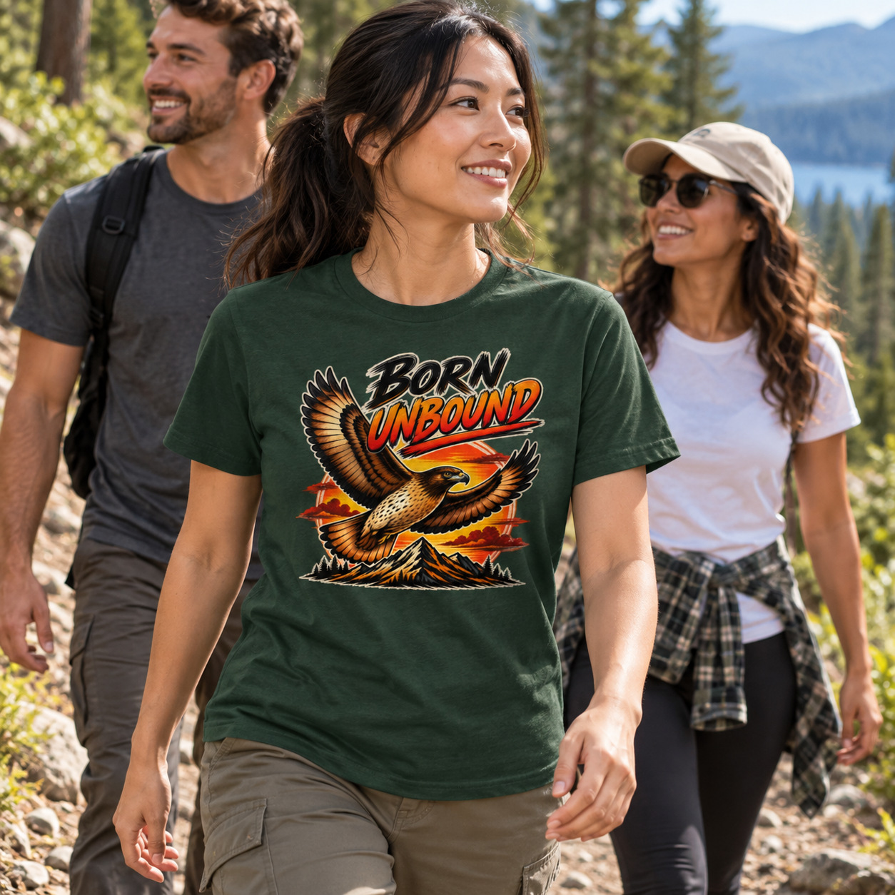 Born Unbound Eagle Shirt, Vintage Mountain Graphic Tee, Outdoors Adventure T-Shirt, Nature Lover Gift
