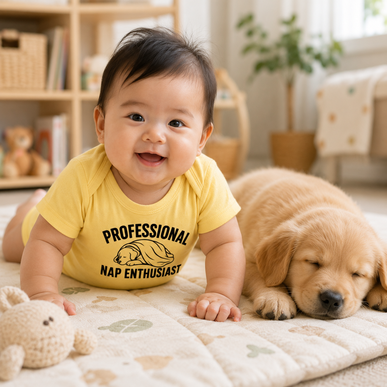 Professional Nap Enthusiast Baby Bodysuit, Funny Sleeping Puppy Baby Outfit, Cute Dog Baby Clothes, Baby Shower Gift, New Baby Gift