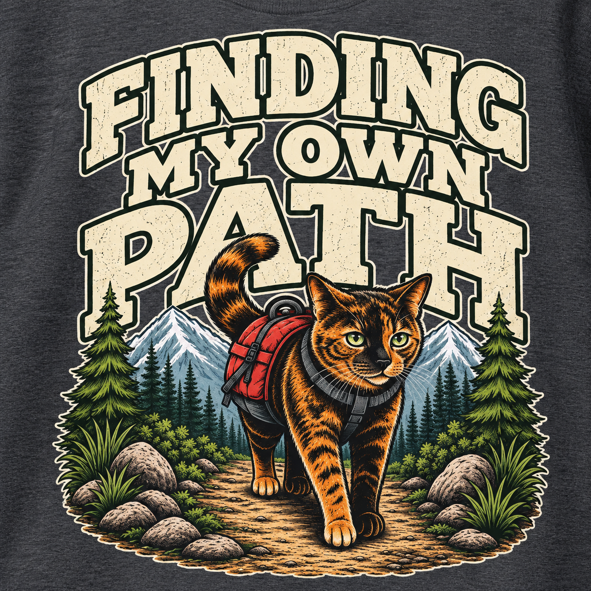 Hiking Cat Sweatshirt, Cat Lover Gift, Funny Outdoor Crewneck, Finding My Own Path, Hiking Camping Nature Lover Gift