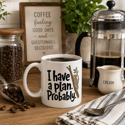 Funny Squirrel Mug, I Have A Plan Probably Coffee Mug
