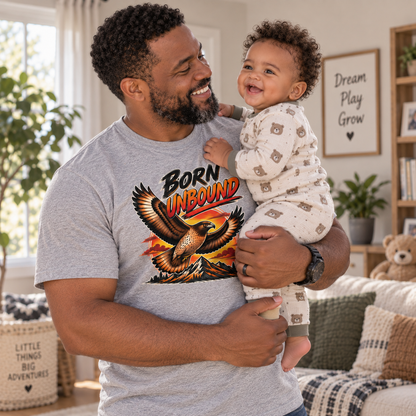 Born Unbound Eagle Shirt, Vintage Mountain Graphic Tee, Outdoors Adventure T-Shirt, Nature Lover Gift