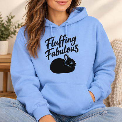 Funny Rabbit Hoodie, Fluffing Fabulous Bunny Sweatshirt, Rabbit Lover Gift, Cute Bunny Hoodie