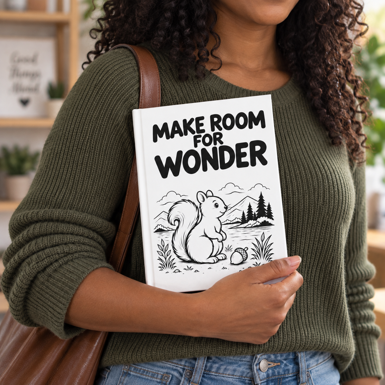 Make Room for Wonder Squirrel Journal, Nature Lover Gift, Lined Writing Notebook
