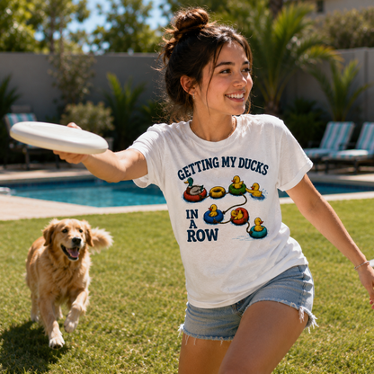 Getting My Ducks in a Row Shirt, Funny Duck T-Shirt, Cute Duck Lover Gift, Duckling Graphic Tee, Funny Animal Shirt