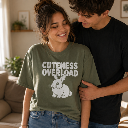 Cute Bunny Shirt, Cuteness Overload Rabbit T-Shirt, Bunny Lover Gift, Pet Rabbit Tee, Bunny Mom Shirt, Rabbit Owner Gift, Cute Animal Shirt