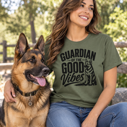 German Shepherd Guardian of the Good Vibes T-Shirt, Dog Lover Gift