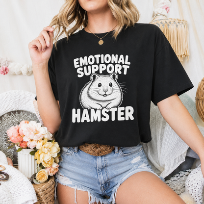 Emotional Support Hamster T-Shirt, Funny Hamster Graphic Tee