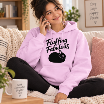Funny Rabbit Hoodie, Fluffing Fabulous Bunny Sweatshirt, Rabbit Lover Gift, Cute Bunny Hoodie