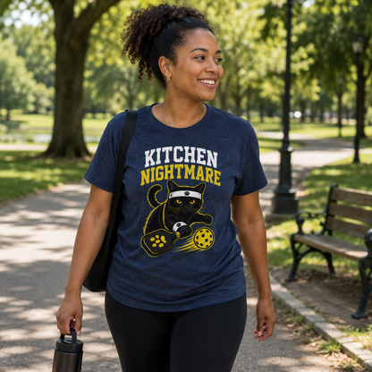 Kitchen Nightmare Black Cat Pickleball T-Shirt