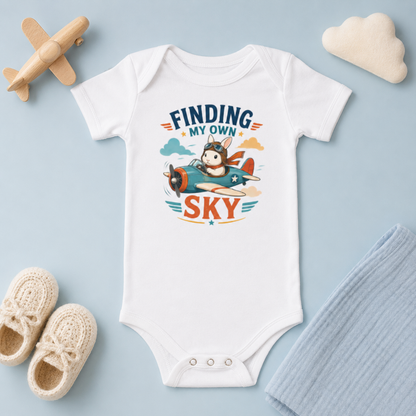 Aviator Bunny Baby Bodysuit, Finding My Own Sky Infant One Piece