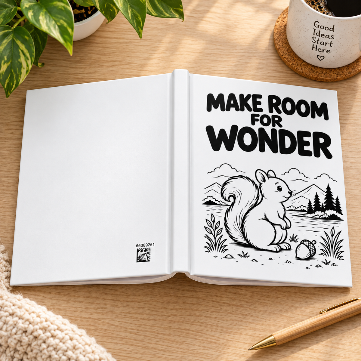 Make Room for Wonder Squirrel Journal, Nature Lover Gift, Lined Writing Notebook