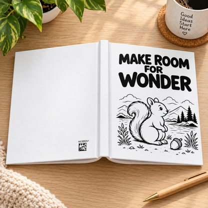 Make Room for Wonder Squirrel Journal, Nature Lover Gift, Lined Writing Notebook