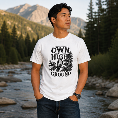 Own the High Ground Hawk Adult T-Shirt | Nature-Inspired Graphic Tee