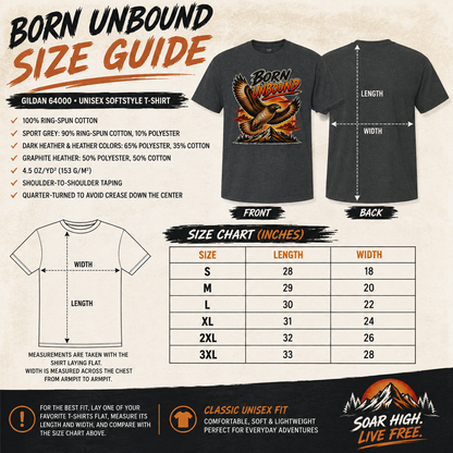 Born Unbound Eagle Shirt, Vintage Mountain Graphic Tee, Outdoors Adventure T-Shirt, Nature Lover Gift