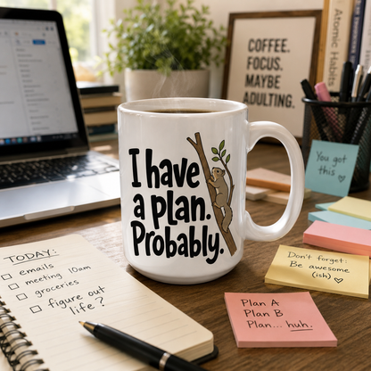 Funny Squirrel Mug, I Have A Plan Probably Coffee Mug