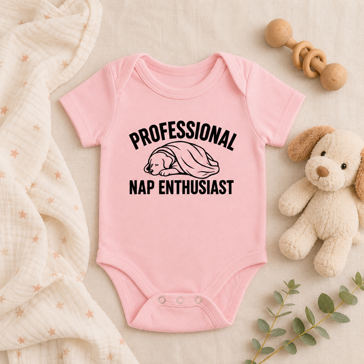 Professional Nap Enthusiast Baby Bodysuit, Funny Sleeping Puppy Baby Outfit, Cute Dog Baby Clothes, Baby Shower Gift, New Baby Gift