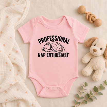 Professional Nap Enthusiast Baby Bodysuit, Funny Sleeping Puppy Baby Outfit, Cute Dog Baby Clothes, Baby Shower Gift, New Baby Gift