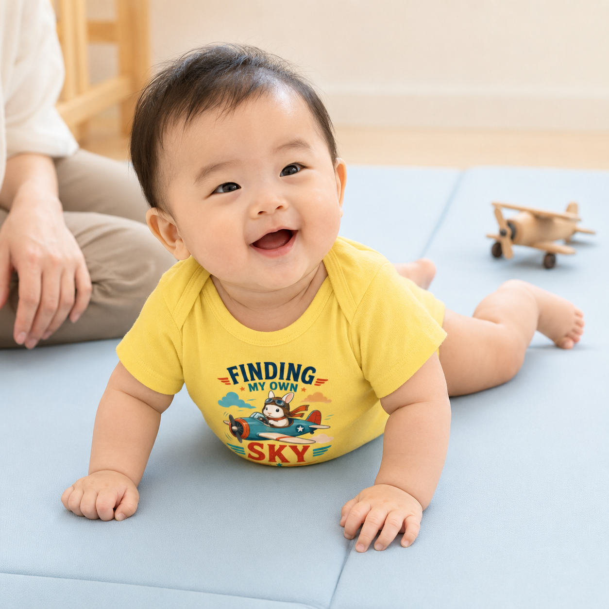 Aviator Bunny Baby Bodysuit, Finding My Own Sky Infant One Piece