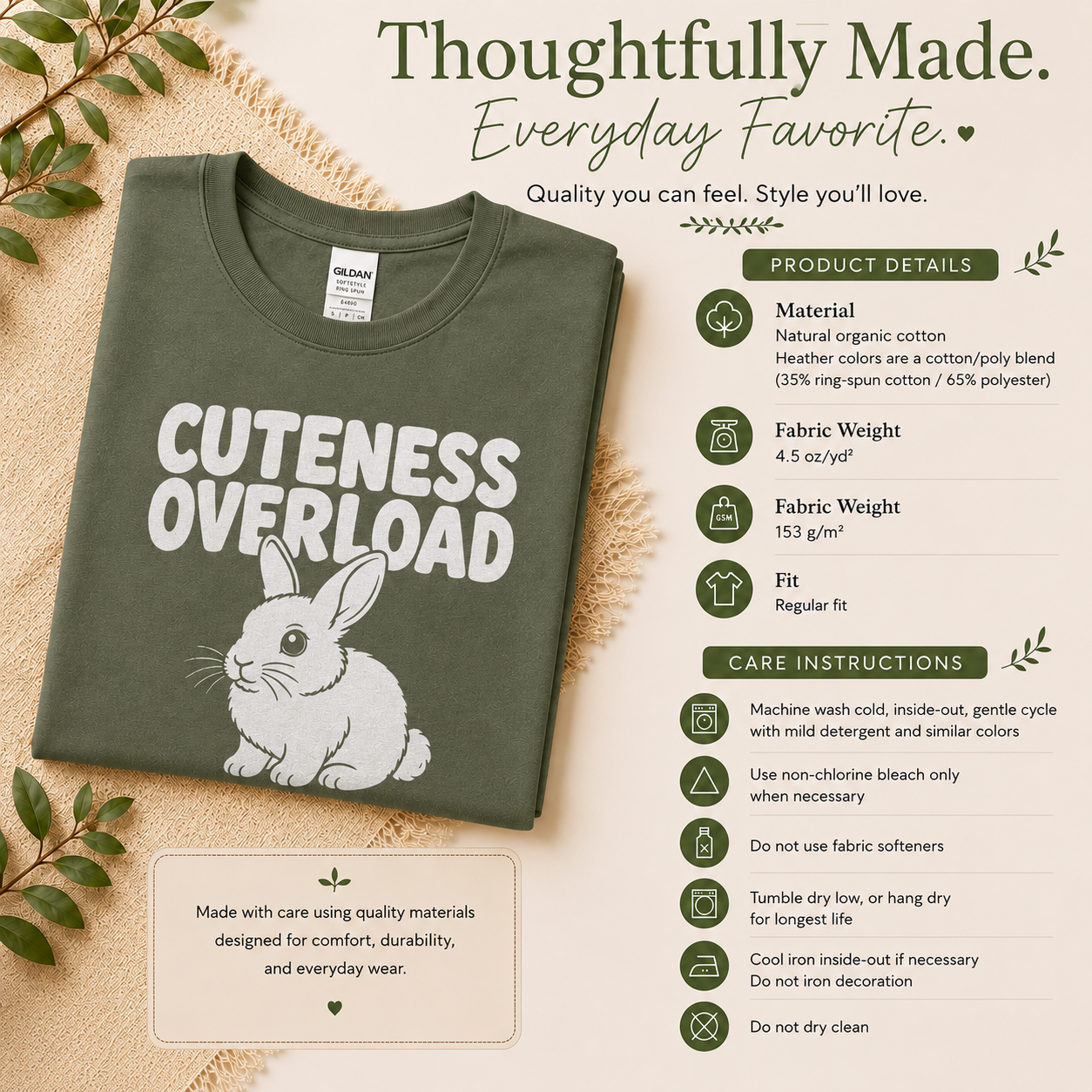 Cute Bunny Shirt, Cuteness Overload Rabbit T-Shirt, Bunny Lover Gift, Pet Rabbit Tee, Bunny Mom Shirt, Rabbit Owner Gift, Cute Animal Shirt