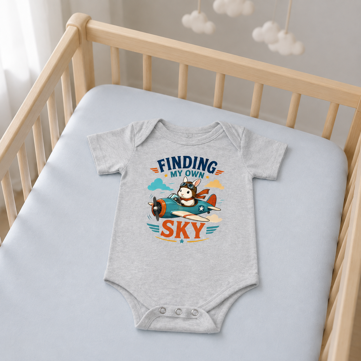 Aviator Bunny Baby Bodysuit, Finding My Own Sky Infant One Piece
