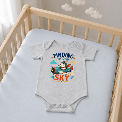 Aviator Bunny Baby Bodysuit, Finding My Own Sky Infant One Piece