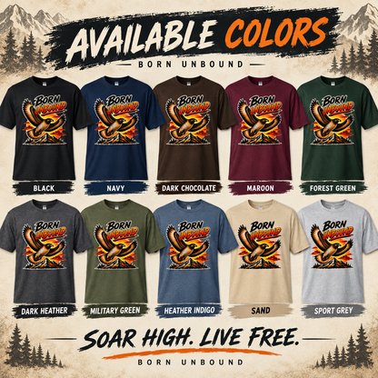 Born Unbound Eagle Shirt, Vintage Mountain Graphic Tee, Outdoors Adventure T-Shirt, Nature Lover Gift
