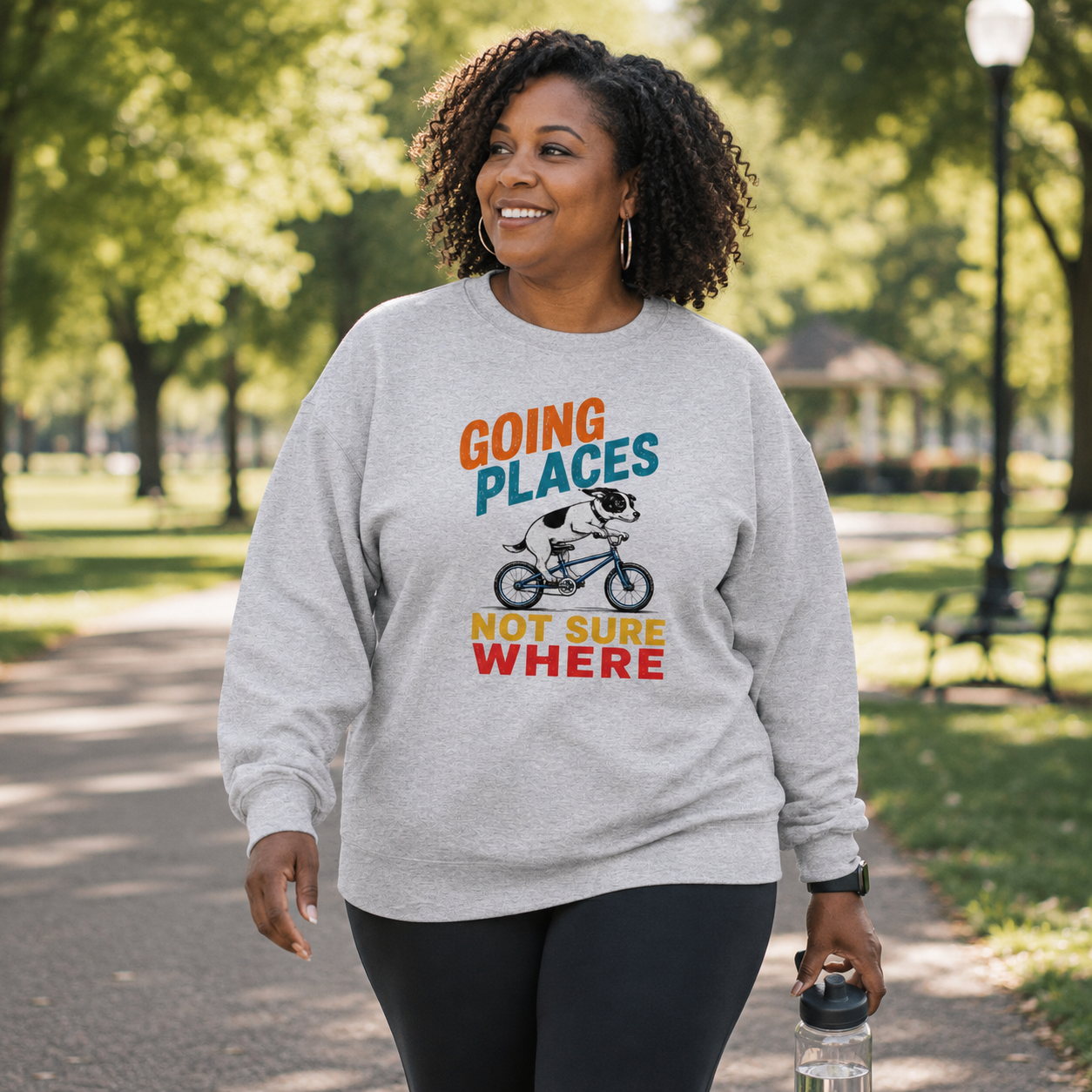 Funny Dog Sweatshirt, Going Places Not Sure Where Crewneck, Dog Lover Gift, Funny Graphic Sweatshirt, Cute Dog on Bike Shirt