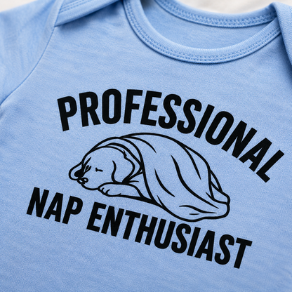 Professional Nap Enthusiast Baby Bodysuit, Funny Sleeping Puppy Baby Outfit, Cute Dog Baby Clothes, Baby Shower Gift, New Baby Gift