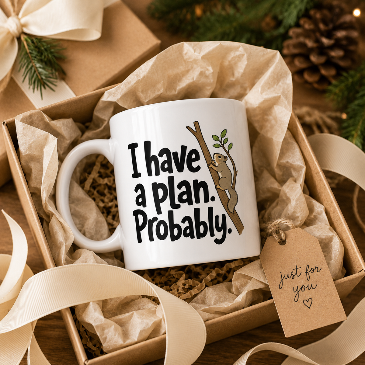 Funny Squirrel Mug, I Have A Plan Probably Coffee Mug