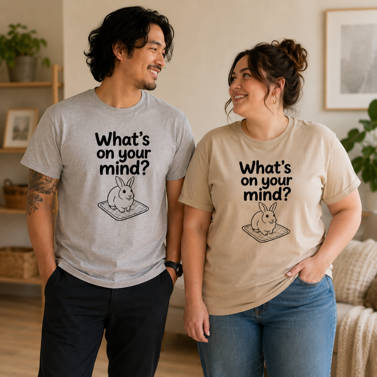 Funny Bunny T-Shirt, What's On Your Mind? Rabbit Lover Gift Tee