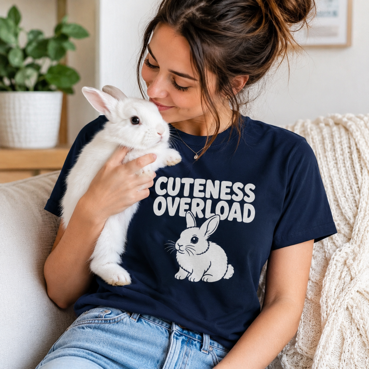 Cute Bunny Shirt, Cuteness Overload Rabbit T-Shirt, Bunny Lover Gift, Pet Rabbit Tee, Bunny Mom Shirt, Rabbit Owner Gift, Cute Animal Shirt