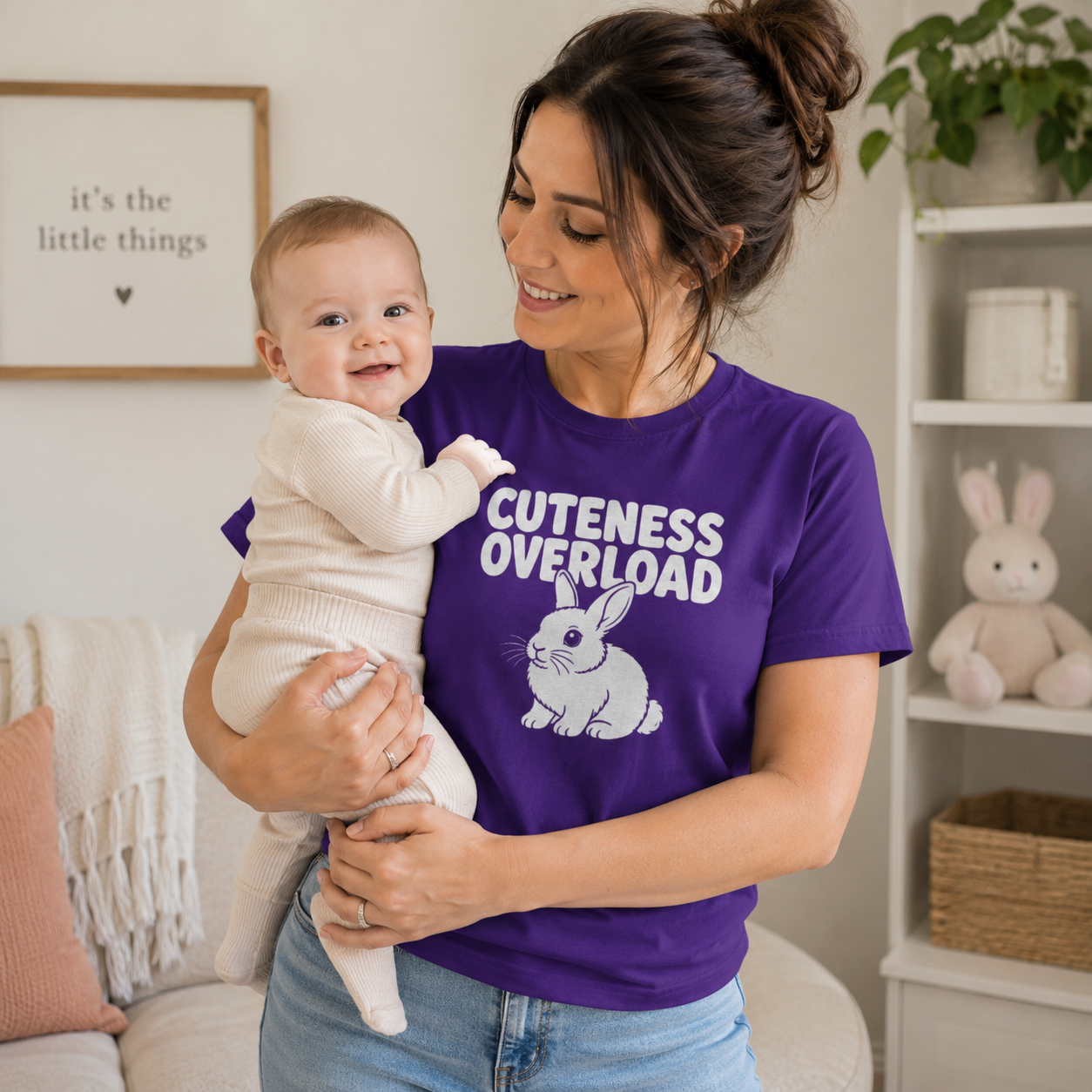 Cute Bunny Shirt, Cuteness Overload Rabbit T-Shirt, Bunny Lover Gift, Pet Rabbit Tee, Bunny Mom Shirt, Rabbit Owner Gift, Cute Animal Shirt