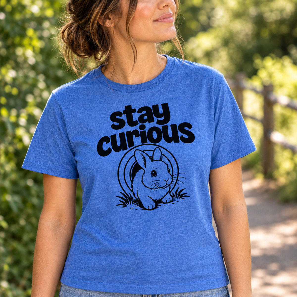 Stay Curious Rabbit Shirt, Funny Bunny T-Shirt, Rabbit Lover Gift, Cute Bunny Tee, Pet Rabbit Owner Shirt, Animal Lover Gift