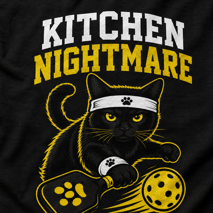 Kitchen Nightmare Black Cat Pickleball T-Shirt