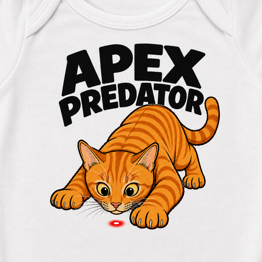 Apex Predator Baby Bodysuit, Funny Cat Baby Onesie, Orange Tabby Cat Infant Bodysuit, Cat Lover Baby Gift, Funny Baby Shower Gift