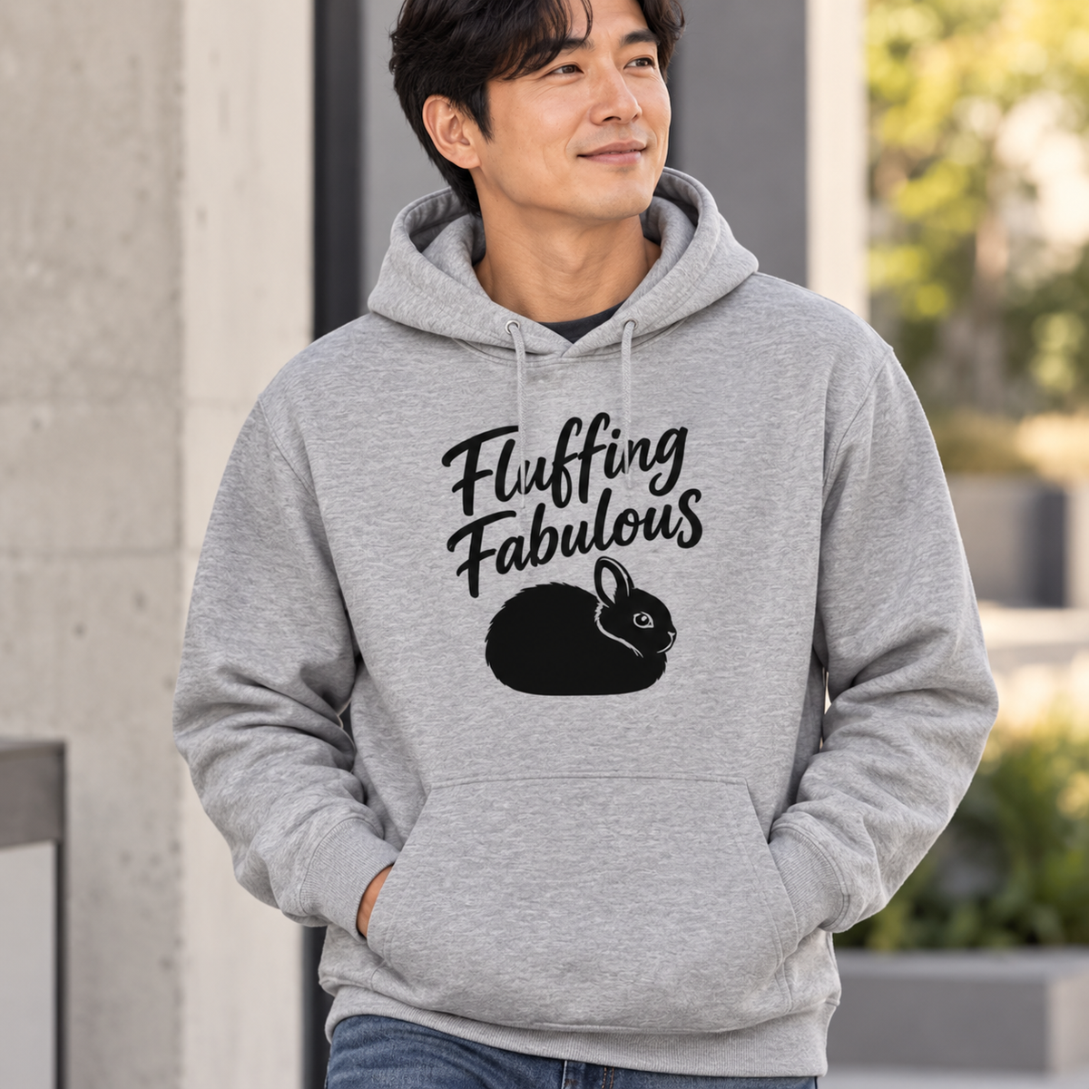 Funny Rabbit Hoodie, Fluffing Fabulous Bunny Sweatshirt, Rabbit Lover Gift, Cute Bunny Hoodie