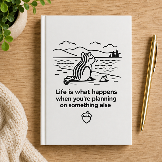 Woodland Chipmunk Journal, Nature Writing Notebook, Lakeside Scene Quote Hardcover