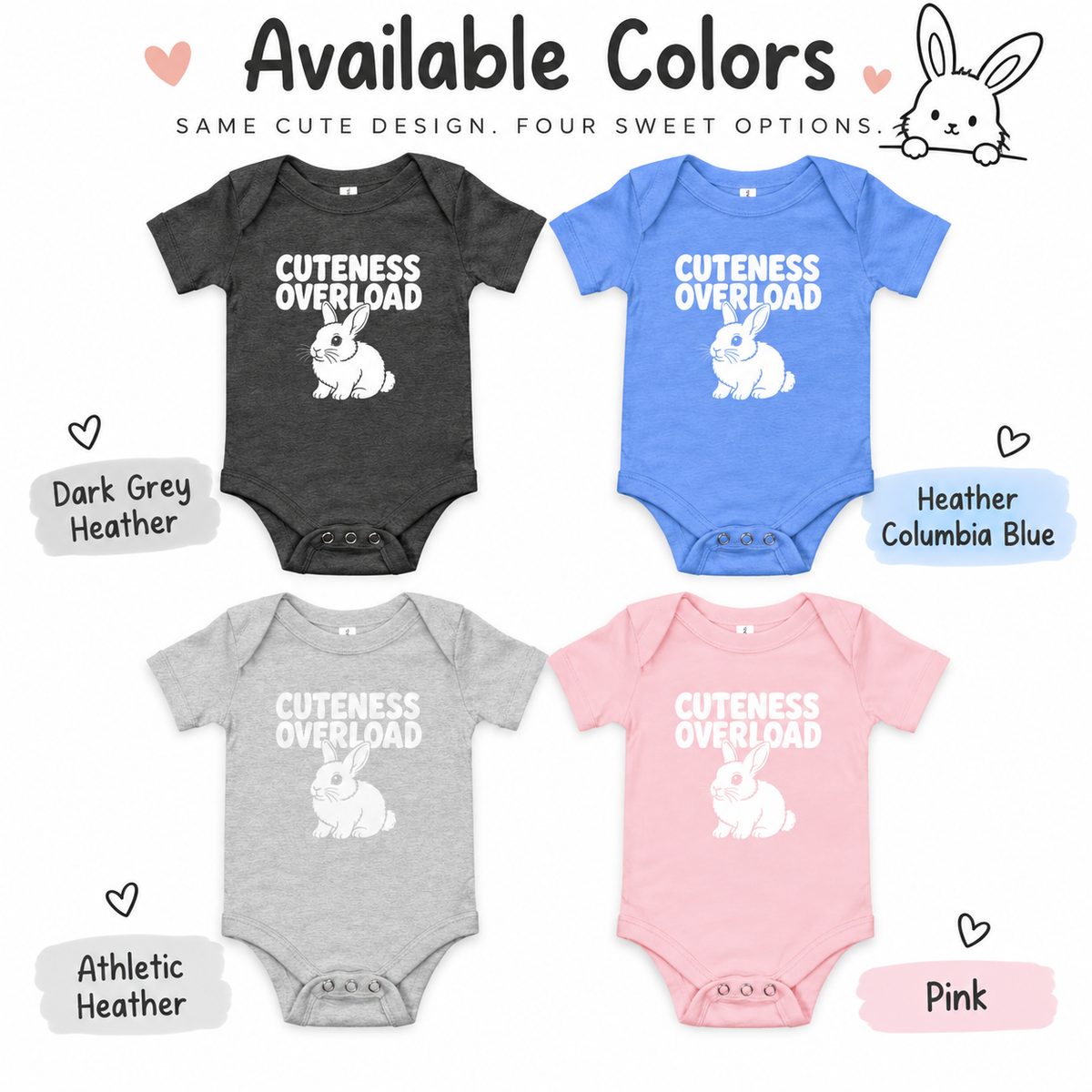 Cuteness Overload Bunny Baby Bodysuit, Funny Rabbit Baby One Piece, Cute Bunny Baby Outfit, Rabbit Lover Baby Shower Gift