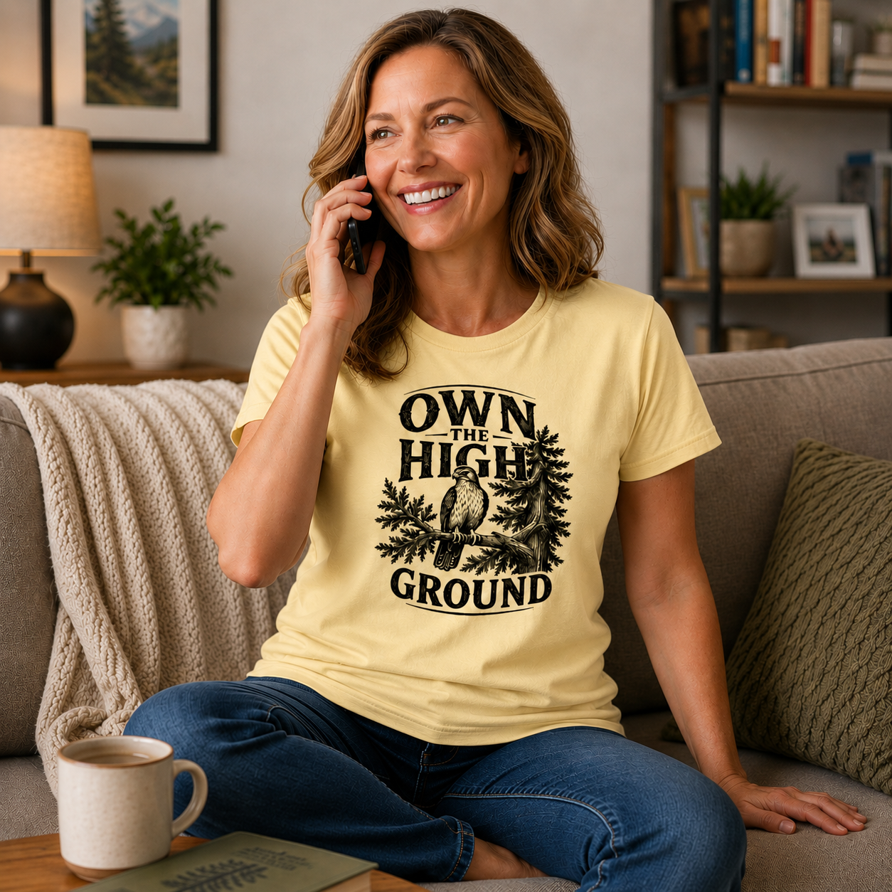 Own the High Ground Hawk Adult T-Shirt | Nature-Inspired Graphic Tee
