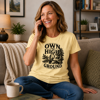 Own the High Ground Hawk Adult T-Shirt | Nature-Inspired Graphic Tee