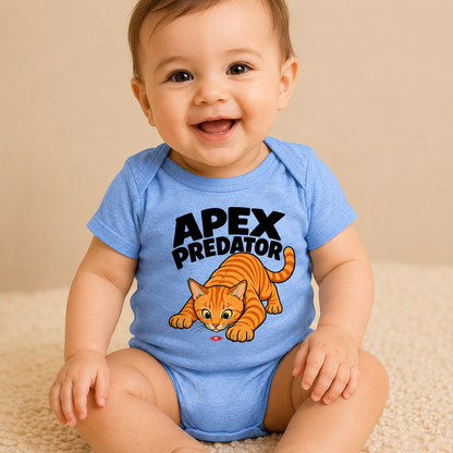 Apex Predator Baby Bodysuit, Funny Cat Baby Onesie, Orange Tabby Cat Infant Bodysuit, Cat Lover Baby Gift, Funny Baby Shower Gift