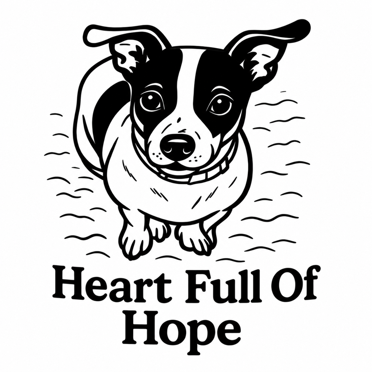 Heart Full of Hope Dog Mug, Cute Dog Lover Coffee Mug, Inspirational Pet Gift, Black and White Puppy Mug, 11 oz 15 oz